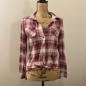 Cute Maroon & White Flannel